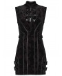 Punk Rave Black and Red Gothic Cyber Chinese Short Velvet Dress