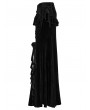 Punk Rave Black Gothic Ruffles Lace Velvet Fishtail Maxi Skirt