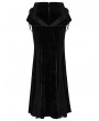 Punk Rave Black Gothic Ruffles Lace Velvet Fishtail Maxi Skirt