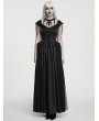 Punk Rave Black Victorian Gothic Embroidery Layered Party Dress