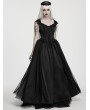 Punk Rave Black Victorian Gothic Embroidery Layered Party Dress