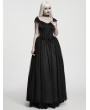 Punk Rave Black Victorian Gothic Embroidery Layered Party Dress