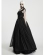 Punk Rave Black Victorian Gothic Embroidery Layered Party Dress