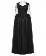 Punk Rave Black Victorian Gothic Embroidery Layered Party Dress