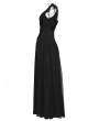Punk Rave Black Victorian Gothic Embroidery Layered Party Dress