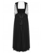 Punk Rave Black Victorian Gothic Embroidery Layered Party Dress