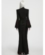 Punk Rave Black and Red Gothic Dark Vintage Fishtail Maxi Dress