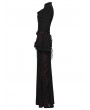 Punk Rave Black and Red Gothic Dark Vintage Fishtail Maxi Dress
