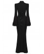 Punk Rave Black and Red Gothic Dark Vintage Fishtail Maxi Dress