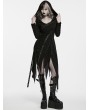 Punk Rave Black Gothic Punk Hooded Asymmetrical Dress