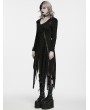 Punk Rave Black Gothic Punk Hooded Asymmetrical Dress