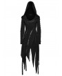 Punk Rave Black Gothic Punk Hooded Asymmetrical Dress