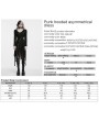 Punk Rave Black Gothic Punk Hooded Asymmetrical Dress