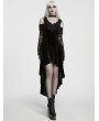 Punk Rave Black Gothic Bead Tassel Lace Sleeve Velvet Dress