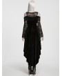 Punk Rave Black Gothic Bead Tassel Lace Sleeve Velvet Dress