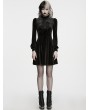 Punk Rave Black Gothic Church Embroidered Velvet Short Dress