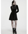 Punk Rave Black Gothic Church Embroidered Velvet Short Dress