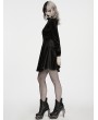 Punk Rave Black Gothic Church Embroidered Velvet Short Dress