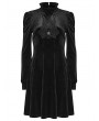 Punk Rave Black Gothic Church Embroidered Velvet Short Dress