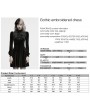 Punk Rave Black Gothic Church Embroidered Velvet Short Dress