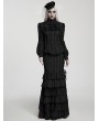 Punk Rave Black Gothic Victorian Vintage Multi-Layer Ruffled Fishtail Skirt