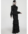 Punk Rave Black Gothic Victorian Vintage Multi-Layer Ruffled Fishtail Skirt