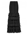 Punk Rave Black Gothic Victorian Vintage Multi-Layer Ruffled Fishtail Skirt