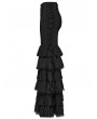 Punk Rave Black Gothic Victorian Vintage Multi-Layer Ruffled Fishtail Skirt