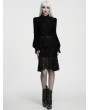 Punk Rave Black Gothic Vintage Lace Short Fishtail Skirt