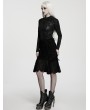 Punk Rave Black Gothic Vintage Lace Short Fishtail Skirt