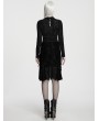 Punk Rave Black Gothic Vintage Lace Short Fishtail Skirt