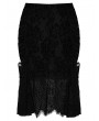 Punk Rave Black Gothic Vintage Lace Short Fishtail Skirt