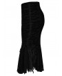 Punk Rave Black Gothic Vintage Lace Short Fishtail Skirt