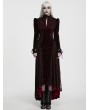Punk Rave Black and Red Gothic Victorian Vintage Long Velvet Dress