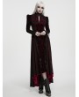 Punk Rave Black and Red Gothic Victorian Vintage Long Velvet Dress