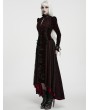 Punk Rave Black and Red Gothic Victorian Vintage Long Velvet Dress