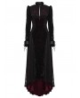 Punk Rave Black and Red Gothic Victorian Vintage Long Velvet Dress