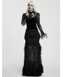 Punk Rave Black Gothic Layered Ruffles Lace Mermaid Maxi Skirt