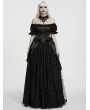 Punk Rave Black Gorgeous Rose Sequin Beaded Gothic Party Dress