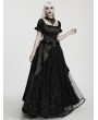 Punk Rave Black Gorgeous Rose Sequin Beaded Gothic Party Dress