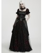 Punk Rave Black and Red Gorgeous Rose Sequin Beaded Gothic Party Dress