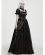 Punk Rave Black and Red Gorgeous Rose Sequin Beaded Gothic Party Dress