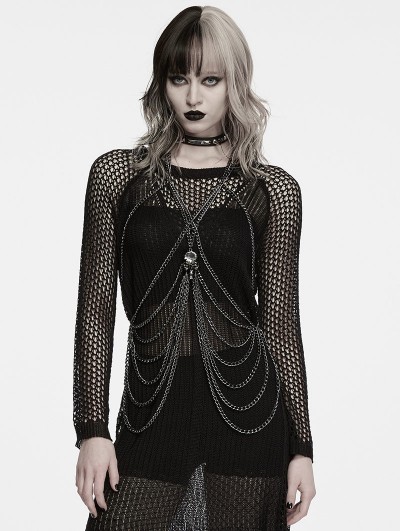 Punk Rave Metal Punk Gothic Skeleton Body Chain Harness