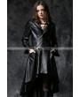 Dark in Love Black Gothic Leather Dovetail Robe Jacket with Eyelets Cap