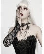 Punk Rave Black Gothic Crystal Beaded Lace Gloves