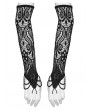 Punk Rave Black Gothic Crystal Beaded Lace Gloves