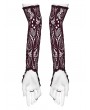 Punk Rave Red Gothic Crystal Beaded Lace Gloves