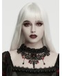 Punk Rave Black and Red Crystal Glamorous Gothic Lace Choker