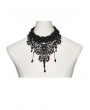 Punk Rave Black and Red Crystal Glamorous Gothic Lace Choker