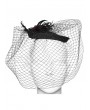 Punk Rave Black Gothic Red Rose Feather Formal Hat
